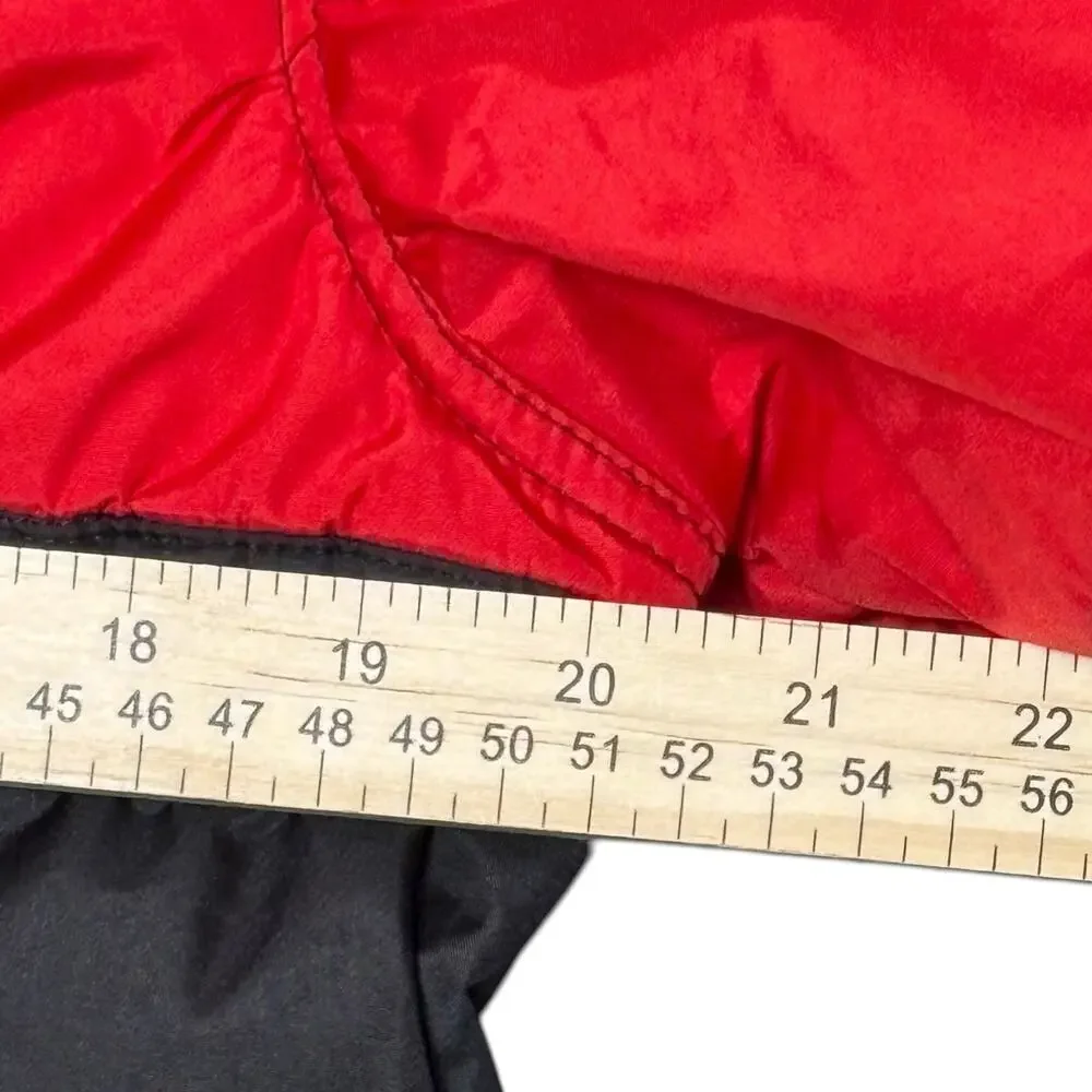 Whales Tail Red Black Hooded Puffer Jacket Coat Youth 14/16 Fleece Lined Warm